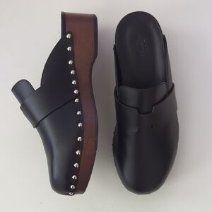 Hermes Black Leather Cayla Mules - Size 39
